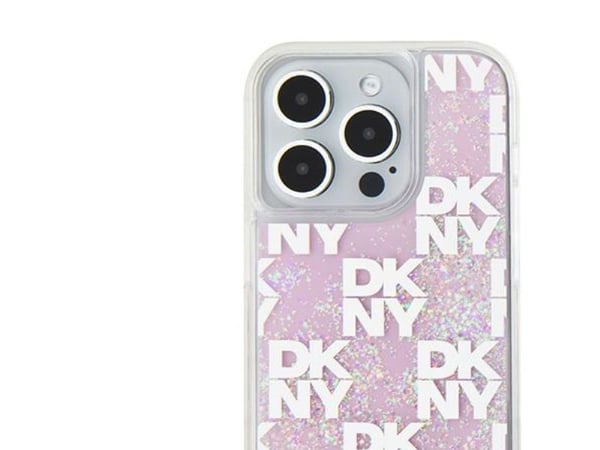 Apple iPhone 15 Pro DKNY Case Liquid Glitter Multilogo (DKHCP15LLCPEPP) pinkki