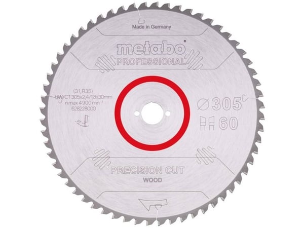 Metabo ?628228000, Puu, 30,5 cm, 3 cm, 1,8 mm, 6100 RPM, 2,4 mm
