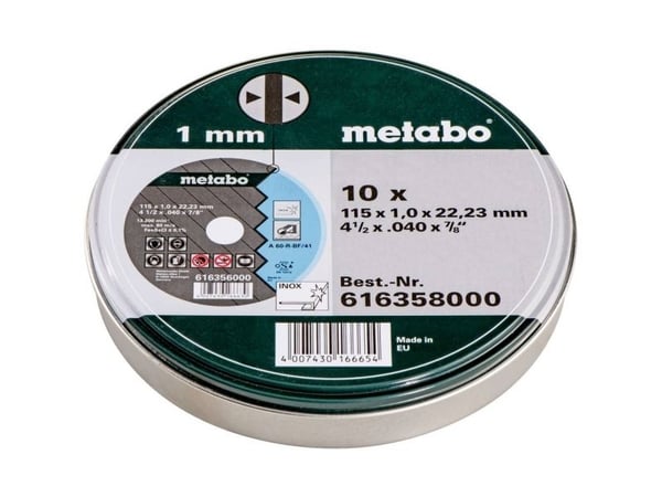 Metabo SP - Skjæreplate - for rustfritt stål, stål - 10 deler - 115 mm - grovkorn: A60