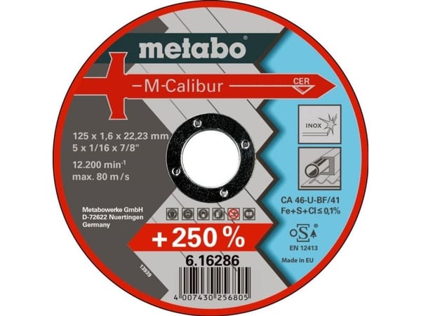 Metabo M-Calibur TF 41 - Skjæreplate - for acid-resistant steel, inox steel, rust, spring steel, tool steel, high-alloy steels - 125 mm