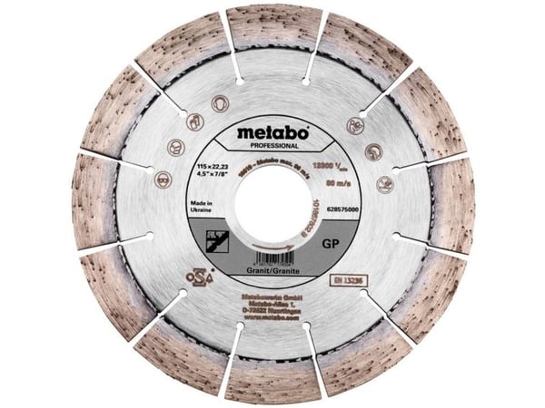 Metabo 628575000, Kutteskive, Granitt, Metabo, 11,5 cm, 1,2 cm, Grå