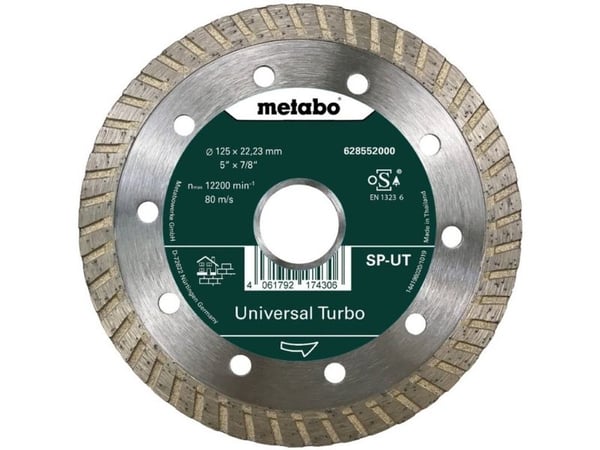 Metabo 628552000, Betoni, Hiekkakivi, Laatta, 12,5 cm, 2,22 cm, 12200 RPM, Metabo, 1 kpl