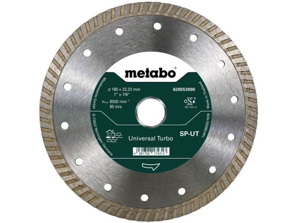Metabo 628553000, Betong, Sandsten, Flis, 18 cm, 2,22 cm, 8500 RPM, Metabo, 1 stykker