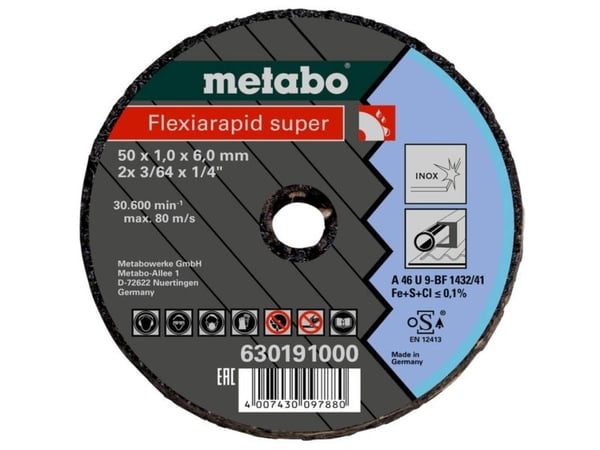 Metabo 630194000, levyleikkuri, Ruostumaton teräs, 7,6 cm, Metabo, Tasainen keskiosa, 6 mm