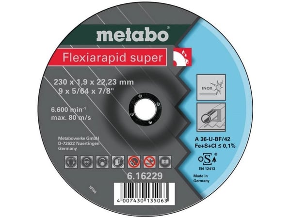 Metabo 616229000, levyleikkuri, Terästä, 23 cm, Metabo, Tasainen keskiosa, 2,22 cm