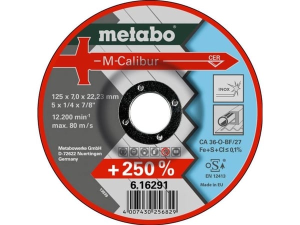 Metabo 616292000, Laikka, Terästä, Ceramic fibre, 8500 RPM, Sininen, Harmaa, Punainen, Valkoinen, Pyöreä