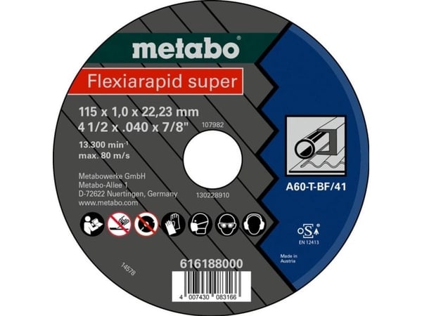 Metabo 616188000, Klippskiva, Pipa, Profil, Metallplåt, Metabo, 2,22 cm, 11,5 cm, 1 mm