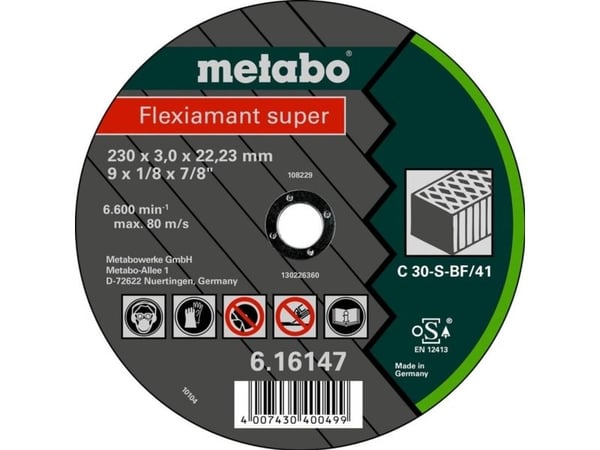 Metabo 616733000, levyleikkuri, Kivi, 12,5 cm, Metabo, Sisäänpainettu keskiosa, 2,22 cm