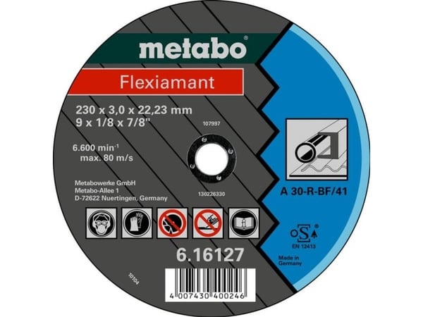 Metabo 616727000, Klippskiva, Platt i mitten, Stål, Metabo, 2,22 cm, 11,5 cm