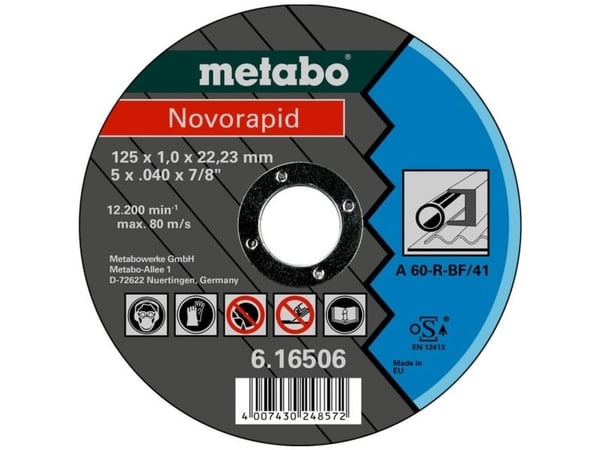 Metabo 616506000, levyleikkuri, Tasainen keskiosa, Terästä, Metabo, 2,22 cm, 12,5 cm