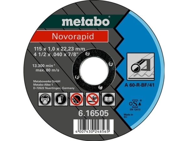 Metabo 616505000, Kutteskive, Flatt senter, Stål, Metabo, 2,22 cm, 11,5 cm
