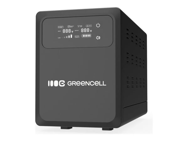 Greencell AVR UPS 2000VA 1200W PowerCore 24 VDC med LCD-skjerm
