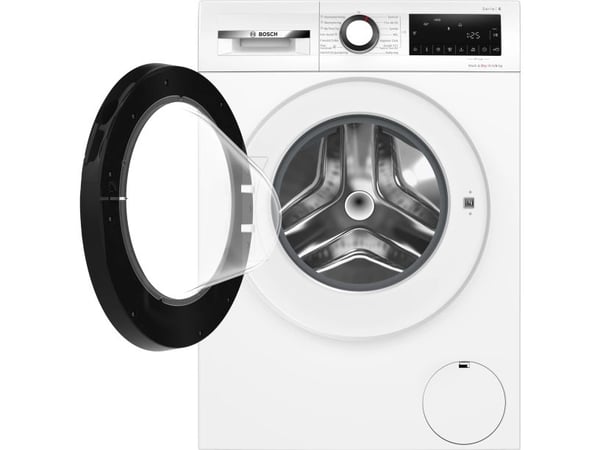 Bosch Serie 6 WNG2540LSN, Edestä täytettävä, Vapaasti seisova, Valkoinen, Musta, Kosketus, Rotaatio, LED