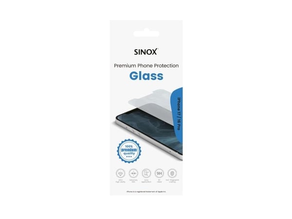 Sinox SOE9104, Apple, Apple iPhone 16 Pro;Apple iPhone 17, Naarmuuntumisenkestävä, Läpinäkyvä, 1 kpl