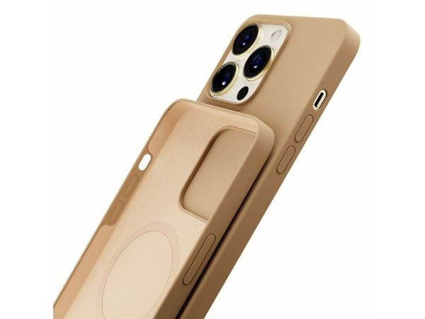 3MK-deksel Hardy Silicone MagCase Dark Gold iPhone 15 Pro