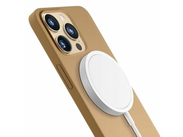 3MK-deksel Hardy Silicone MagCase Dark Gold iPhone 15 Pro