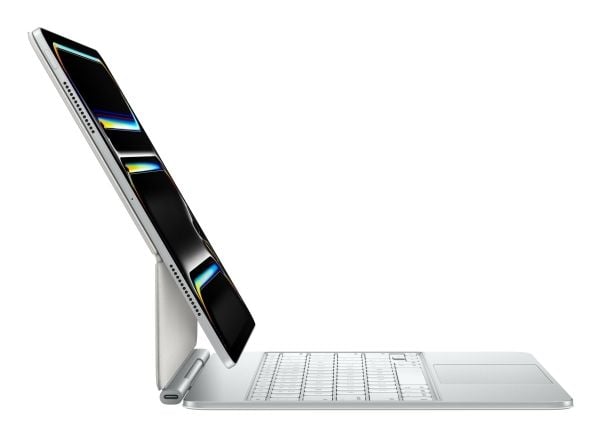 Apple Magic Keyboard - Tastatur og folioveske - med styrepute - bakbelysning - Apple Smart connector - QWERTY - Storbritannia - hvit