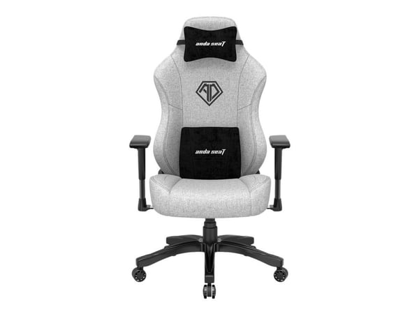 Anda Seat Phantom 3 Premium - Spillestol - ergonomisk - armlener - T-formet - tipping - roterende - formet skum, EverSoft linen fabric - askegrå