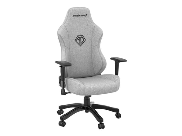 Anda Seat Phantom 3 Premium - Spillestol - ergonomisk - armlener - T-formet - tipping - roterende - formet skum, EverSoft linen fabric - askegrå