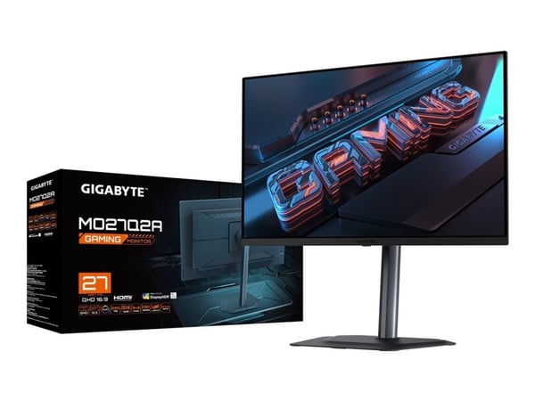 Gigabyte MO27Q2A - OLED-skjerm - gaming - 27" - 2560 x 1440 2K @ 280 Hz - 1000 cd/m² - 1500000:1 - DisplayHDR 400 True Black - 0.03 ms - 2xHDMI, Di...