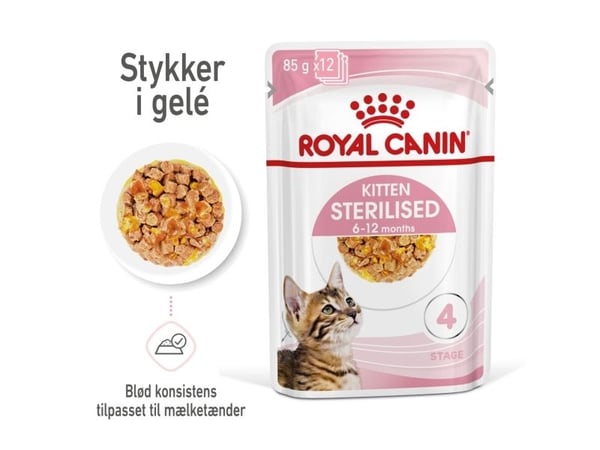 ROYAL CANIN FHN Kitten Sterilised gala Vådfoder til katte 12x85g