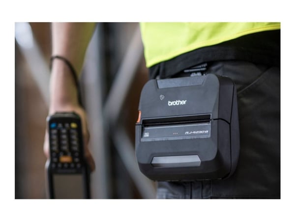 Brother RuggedJet RJ-4230BL - Kvitteringsskriver - direktetermisk - Rull (11,3 cm) - 203 dpi - inntil 127 mm/sek - USB 2.0, NFC, Bluetooth 4.2