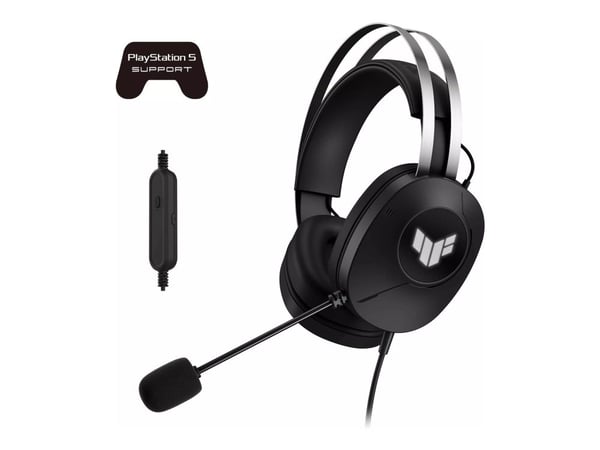 ASUS TUF Gaming H1 Gen II - Headset - fullstorlek - kabelansluten - USB-A - svart