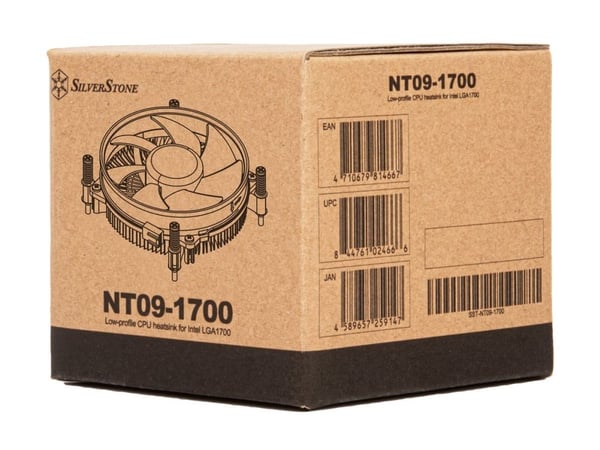 SilverStone NT09-1700 - Processorkylare - (för: LGA1700) - aluminiumfenor - 95 mm