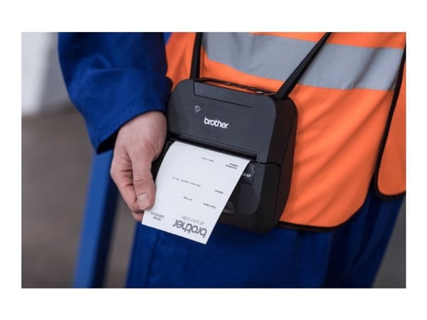 Brother RuggedJet RJ-4230BL - Kvitteringsskriver - direktetermisk - Rull (11,3 cm) - 203 dpi - inntil 127 mm/sek - USB 2.0, NFC, Bluetooth 4.2