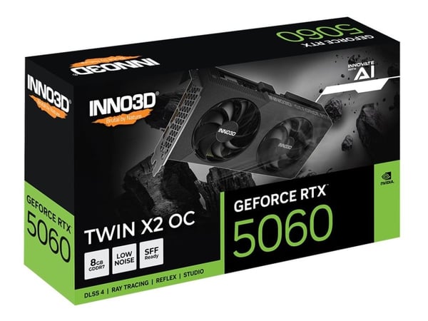 Inno3D TWIN X2 OC V2 - Grafikkort - GeForce RTX 5060 - 8 GB GDDR7 - PCI Express 5.0 - HDMI, 3 x DisplayPort