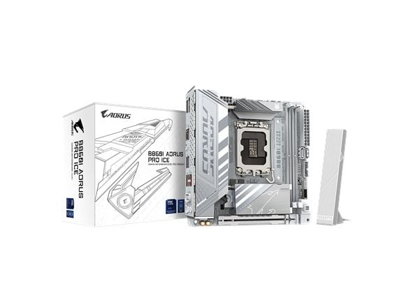 AORUS B860I PRO ICE - Hovedkort - mini-ITX - LGA1851-sokkel - B860 Chipset - USB4, USB-C 3.2 Gen2, USB 3.2 Gen 1, USB 3.2 Gen 2 - Bluetooth, 2.5 Gi...