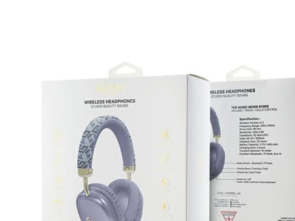 Guess Metallic Script Logo kuulokkeet violetti (GUBHK1GCTCSU)