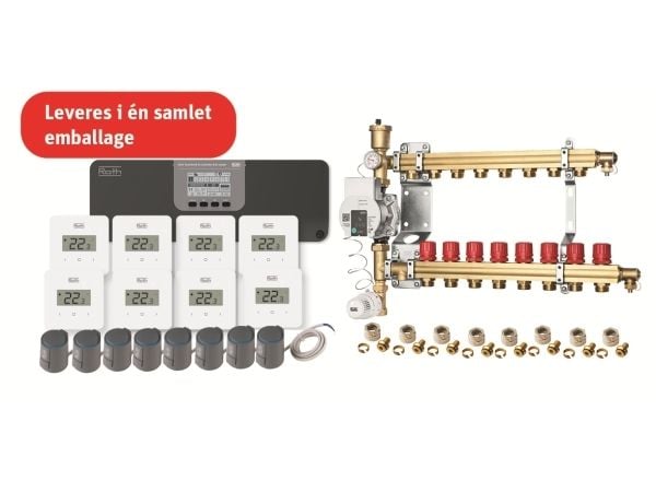 Roth täydellinen lattialämmityspaketti Grab and go 230V 8 osastoa