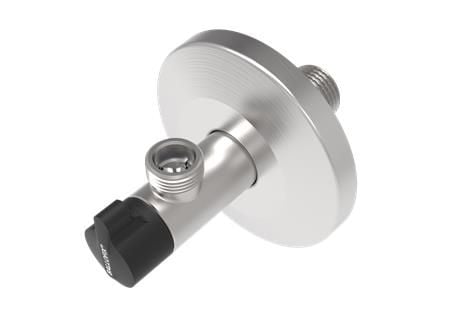 BROEN Ballofix rustfri vinkel ventil 1/2" X 3/8’’ med Ø77 mm roset samt greb