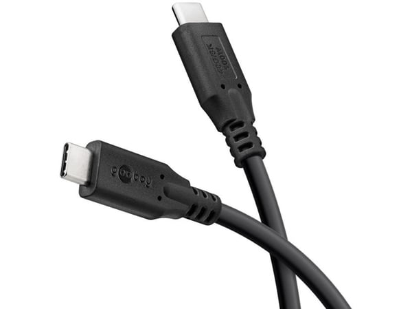 Goobay 74190, 0,5 m, USB C, USB C, USB4 Gen 2x2, 40 Gbit/sek., Sort
