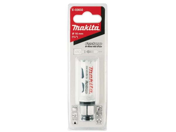 MAKITA BIM HSS-Co 8% 16mm EZYCHANGE PUNKKERI METALLI, TERÄS, ALU, PUU, PVC