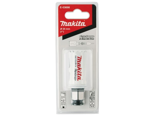 Makita E-03698, Single/enkelt, Drill, Stål, Aluminium, Plast, Tre, Rustfritt stål, Hvit, Bimetall, 4,4 cm