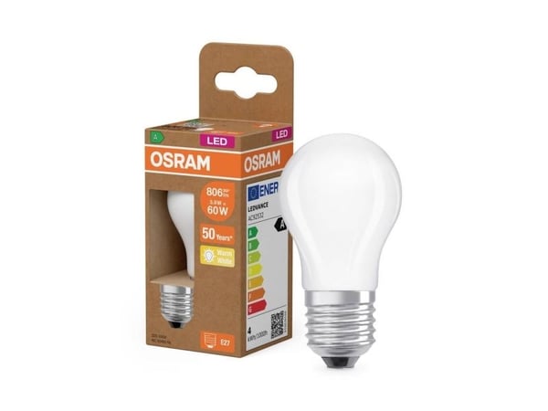 OSRAM HOMELIGHTING 4099854255830 LED-lampa (RGB) E27 droppform 3,8 W = 60 W varmvit (Ø x H) 45 x 45 mm 1 st EEK A