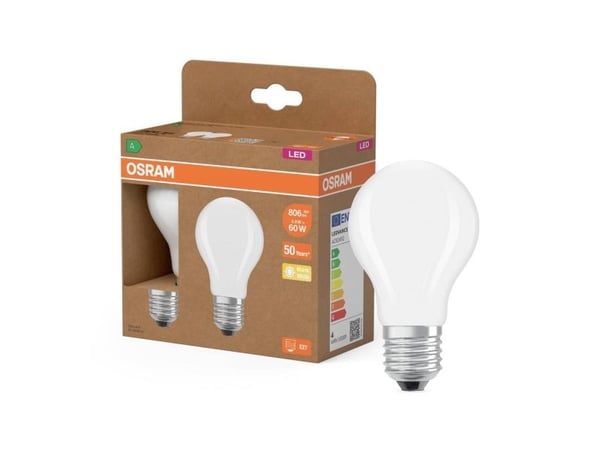 OSRAM HOMELIGHTING 4099854253522 LED (RGB)-pære EEK A (A - G) E27 3,8 W = 60 W Varmhvit (Ø x H) 60 mm x 60 mm 2 stk