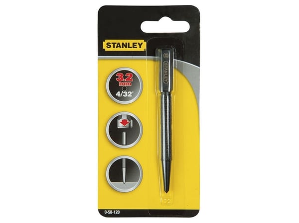 Stanley 0-58-120, Hålstans, Stål, Härdat stål, Svart, Grå, Svart, 101 mm