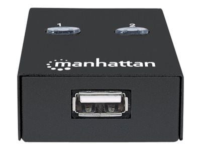 Manhattan USB-A Automatic Sharing Switch, 2x USB-B Ports, 480 Mbps (USB 2.0), Dual Control (Auto-Sensing or Manual), Bus Powered, Hi-Speed USB, inc...