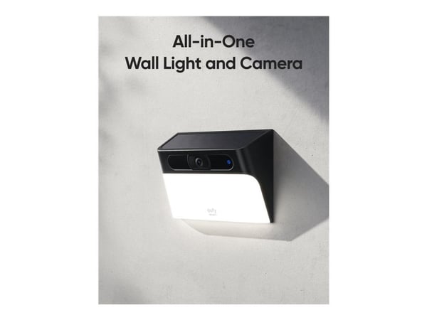 Eufy Solar Wall Light Cam S120 - Nettverksovervåkingskamera - værbestandig - farge (Dag og natt) - 1920 x 1080 - 1080p - lyd - trådløs - Wi-Fi