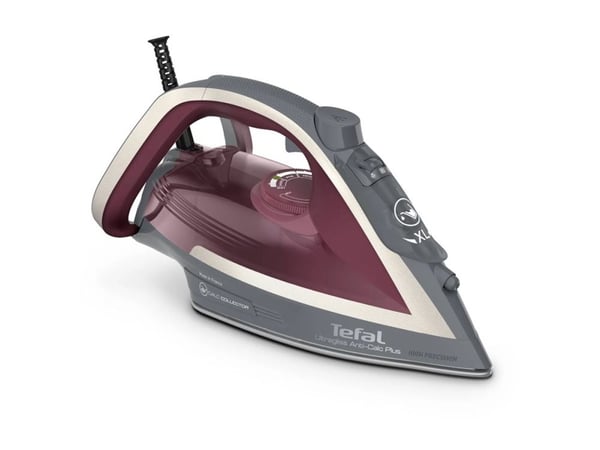 Tefal Ultragliss Plus FV6840E0 - Ångstrykjärn med automatisk avstängning - sula Durilium Airglide - 2800 W - körsbärsröd/grå