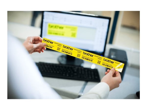 Brother TZe-661 - Standardklebemiddel - svart på gult - Rull (3,6 cm x 8 m) 1 kassett(er) laminert teip - for P-Touch PT-3600, 530, 550, 9200, 9400...