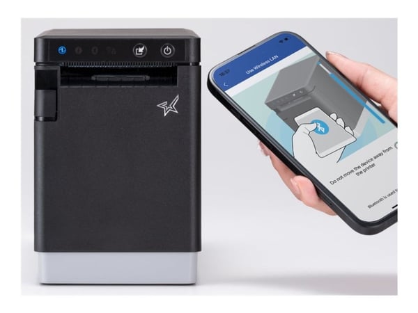 Star mC-Label2 MCL21CI LBL - Etikettskriver - direktetermisk - Rull (2,5 - 6 cm) - 300 dpi - inntil 180 mm/sek - USB-C, LAN, USB - rivestang - svart