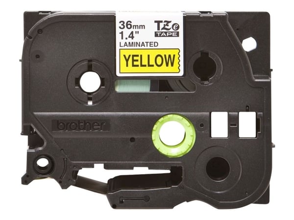 Brother TZe-661 - Standardklebemiddel - svart på gult - Rull (3,6 cm x 8 m) 1 kassett(er) laminert teip - for P-Touch PT-3600, 530, 550, 9200, 9400...