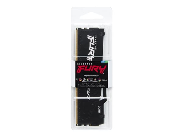 Kingston FURY Beast RGB - DDR5 - sett - 32 GB: 2 x 16 GB - DIMM 288-pin - 6400 MHz / PC5-51200 - CL32 - 1.4 V - ikke-bufret - on-die ECC - svart