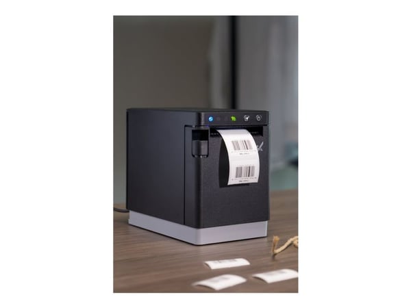 Star mC-Label2 MCL21CI LBL - Etikettskriver - direktetermisk - Rull (2,5 - 6 cm) - 300 dpi - inntil 180 mm/sek - USB-C, LAN, USB - rivestang - svart