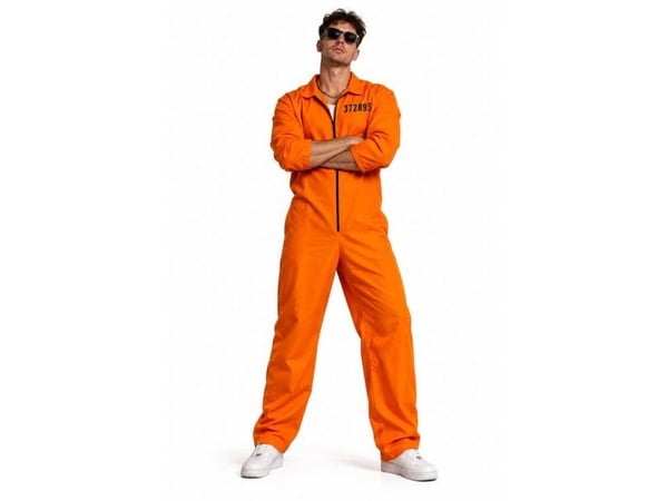 Oransje fangedrakt kostyme for voksne (fange kostyme)