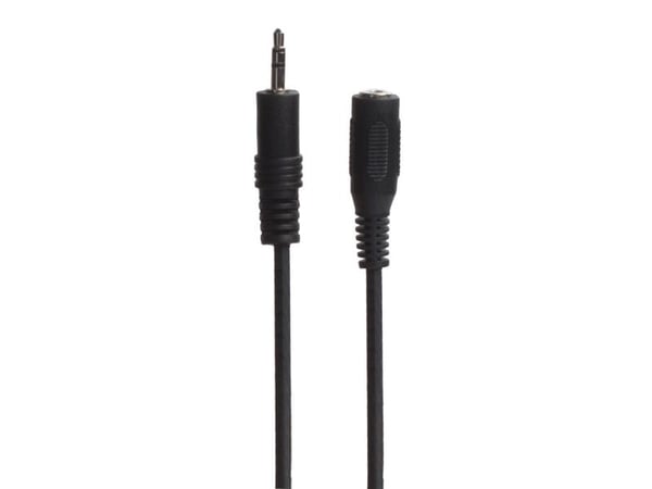 Connectech 3,5mm mini jack forlængerkabel. 10m. Sort